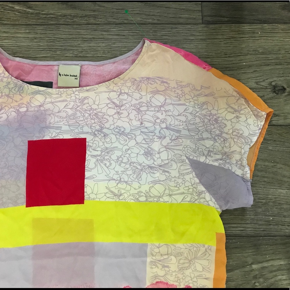 Helen Bullock for Anthropologie—Multicolored Lightweight Silk Blouse Top, XS - Picture 5 of 9